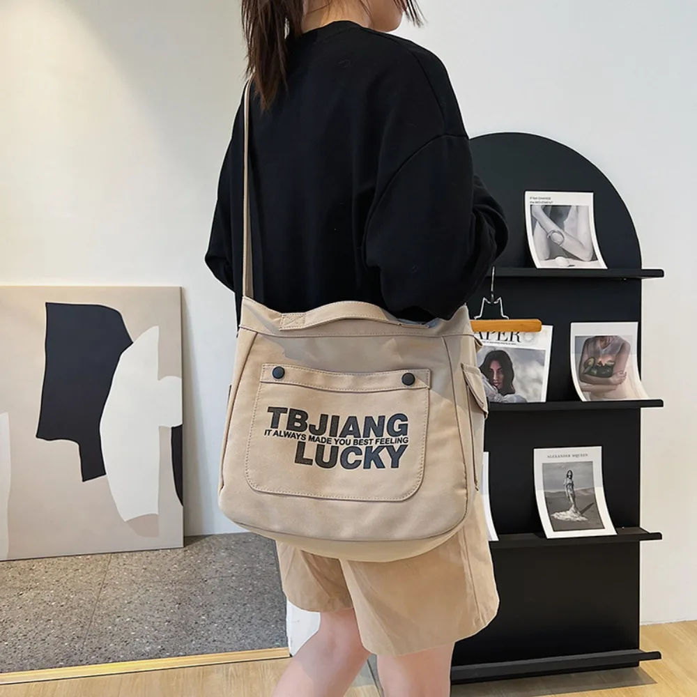 Borsa a tracolla in Nylon tinta unita borse Hobos borsa a tracolla bianca Casual borse a tracolla nere di grande capacità donna