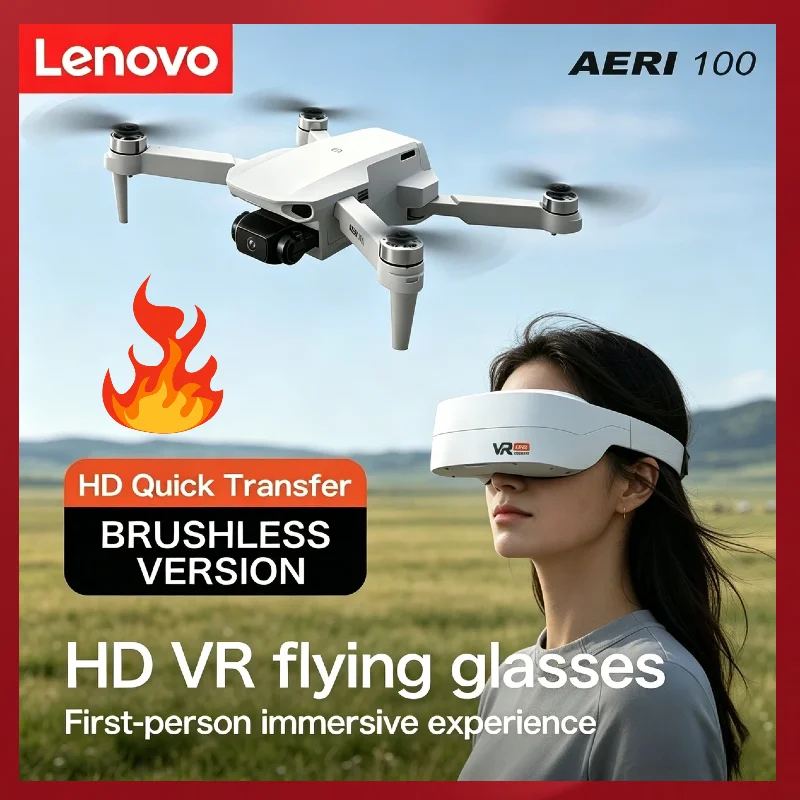 

Lenovo Professional Aeri100VR 8K Drone Remote Control Helicopter with HD Screen RC Quadcopter Toys Gift for Kids