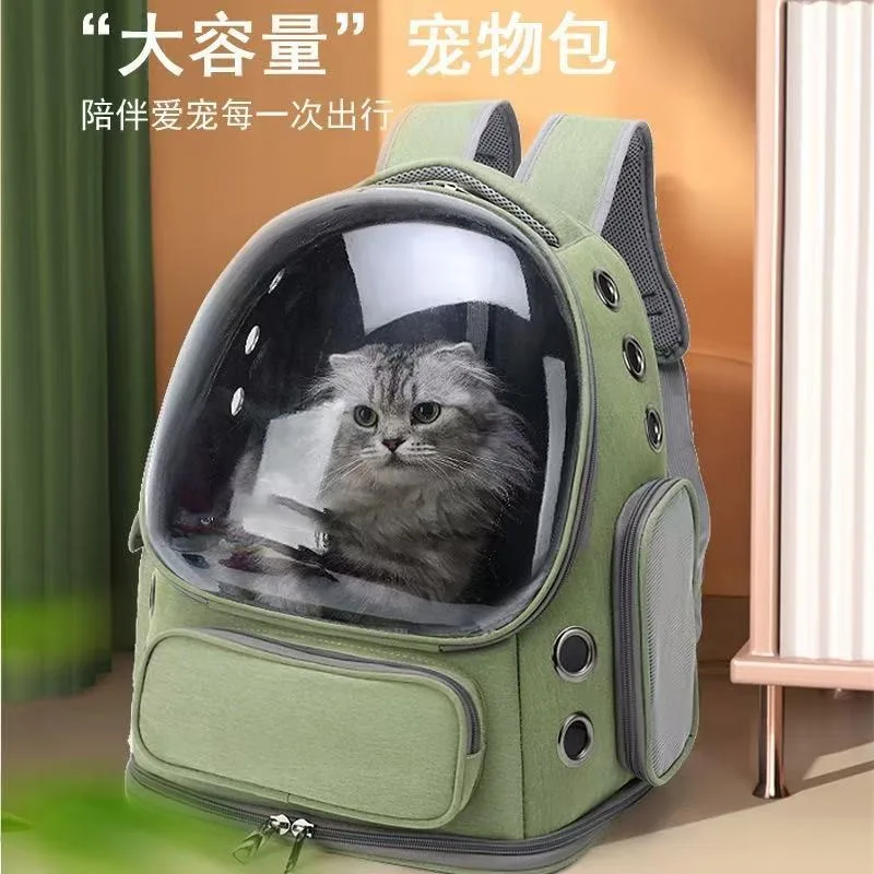 Transparent Space Capsule Pet Backpack Portable Large Capacity Double Shoulder Travel Carrier for Cats Small Dogs Outdoor Use