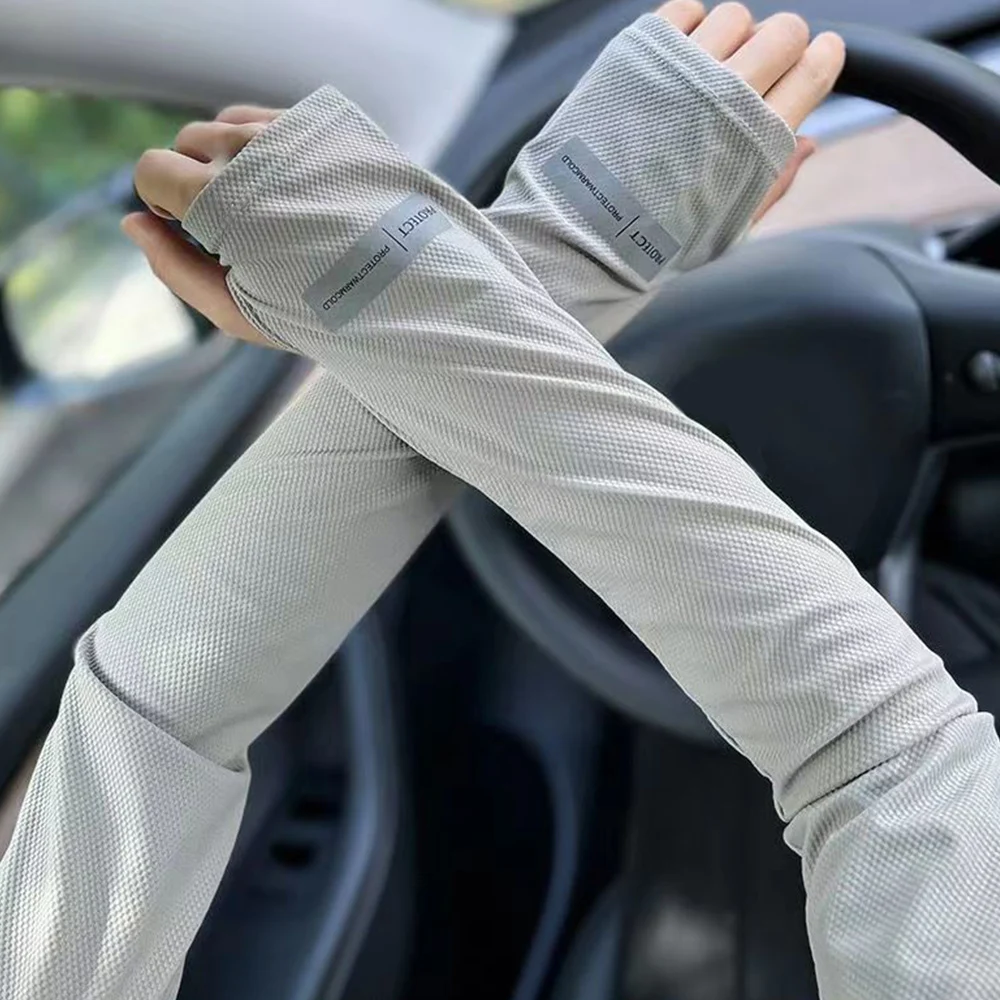 Hot Selling Driving Arm Sleeves Ice Silk Gloves Summer Outdoor UV Protection Riding Gloves Sunscreen Arm Warmers Sweat Absorbent