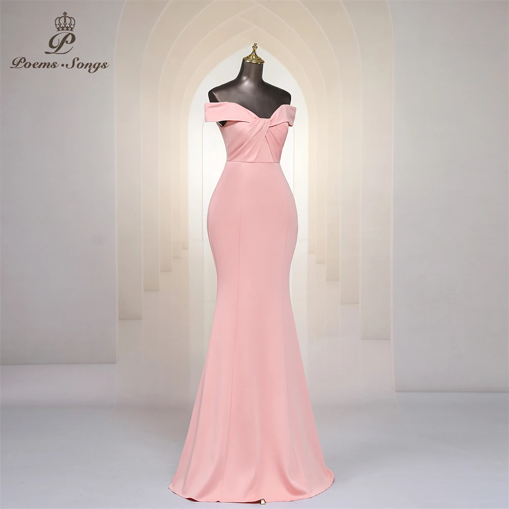 Simple Criss Cross Off Shoulder Evening Dress Pink Long Mermaid Sleeveless Women Formal Party Dresses Prom Maxi dress