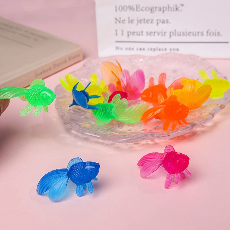 Realistic Plastic Goldfish Decorative Set Random Mix Color Simulation Goldfish with Fishing Nets Vibrant Aquarium Decoration ZYF
