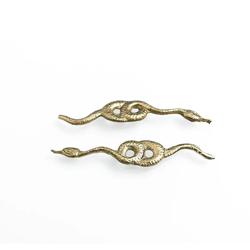Samurai Sword Snake Tsuba Set Brass Plated Katana Guard with Fuchi Kashira Menuki,DIY- Custom Sword Accessories view 6