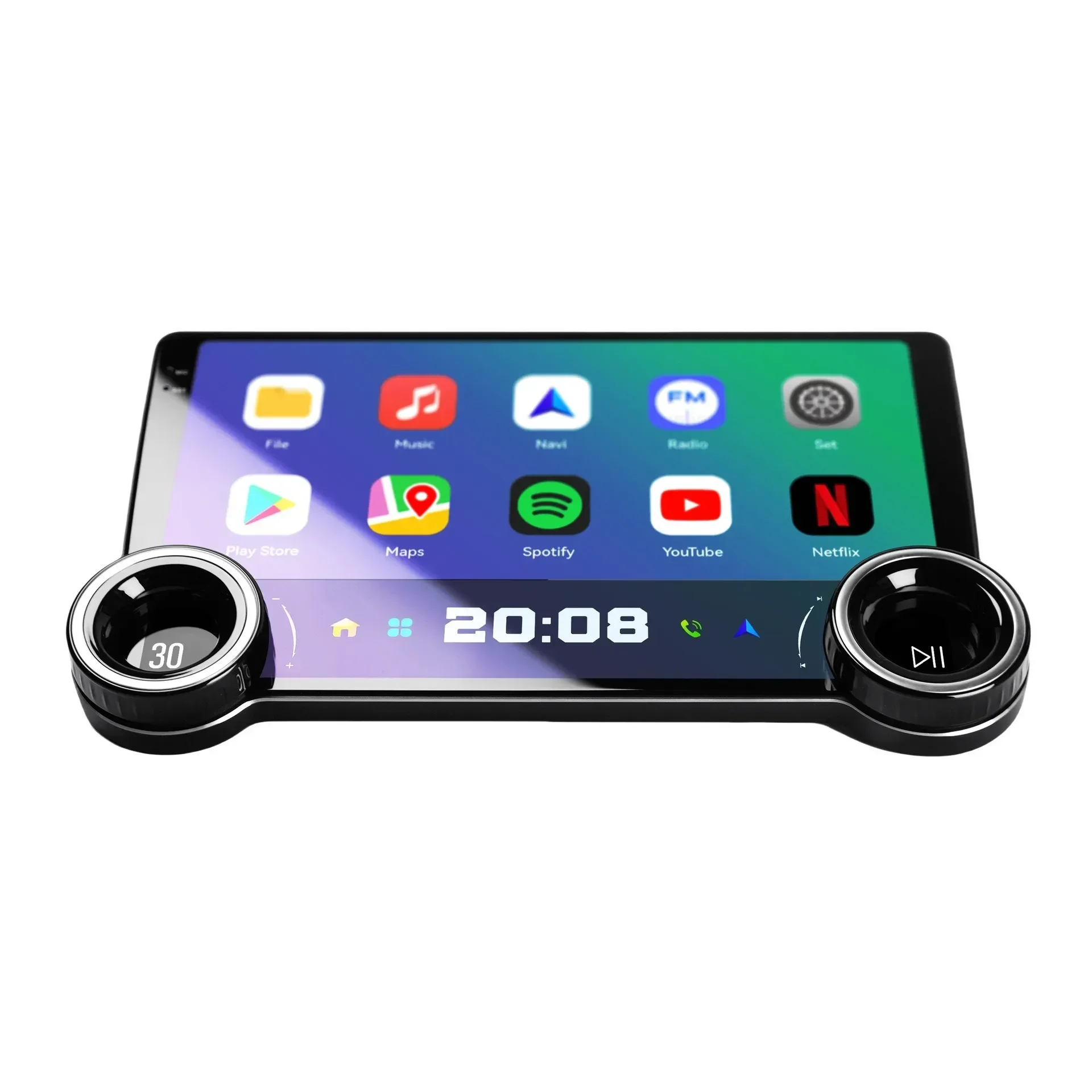 T100 Dual Knob Central Control Large Screen Navigation Wireless Carplay Car Audio  Bluetooth DSP GPS Modification Display