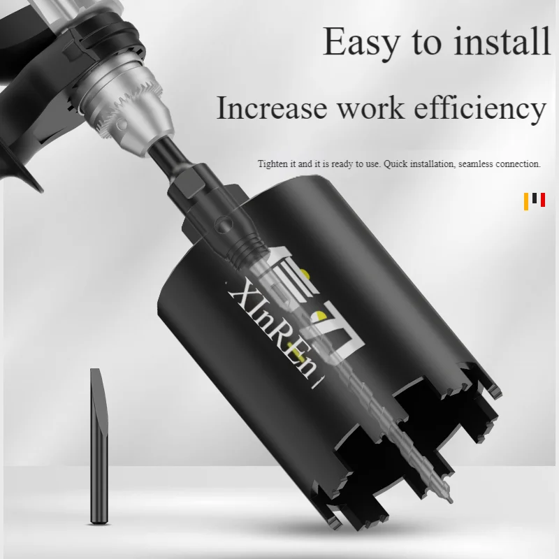 Short Water Drill Bit for Hammer Drill, Square Shank Connection Rod with Positioning for Dry Drilling Box Hole