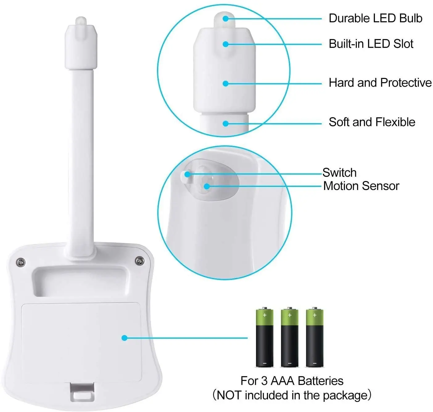 Luz nocturna para asiento de inodoro, lámpara LED con Sensor de movimiento PIR inteligente, impermeable, 8 colores, ZK30