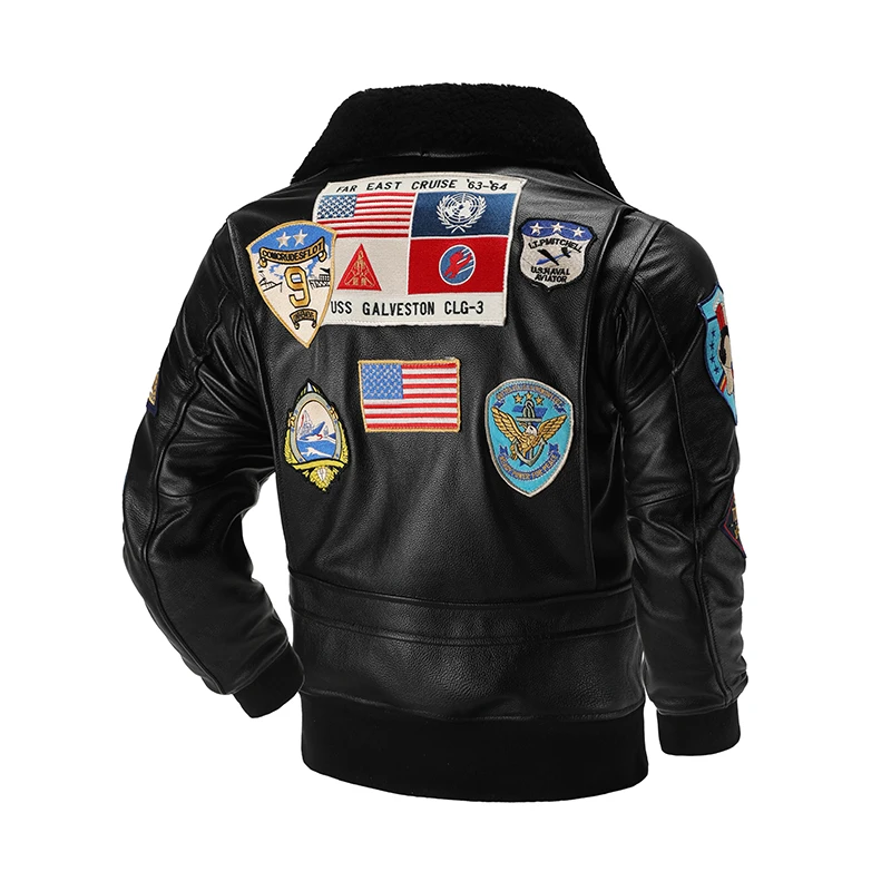 Copersian G1 Air Force Flight Leather Jacket Cowhide and Cotton Jacket Men\'s Wool Collar Top Layer Top Gun Same Tom