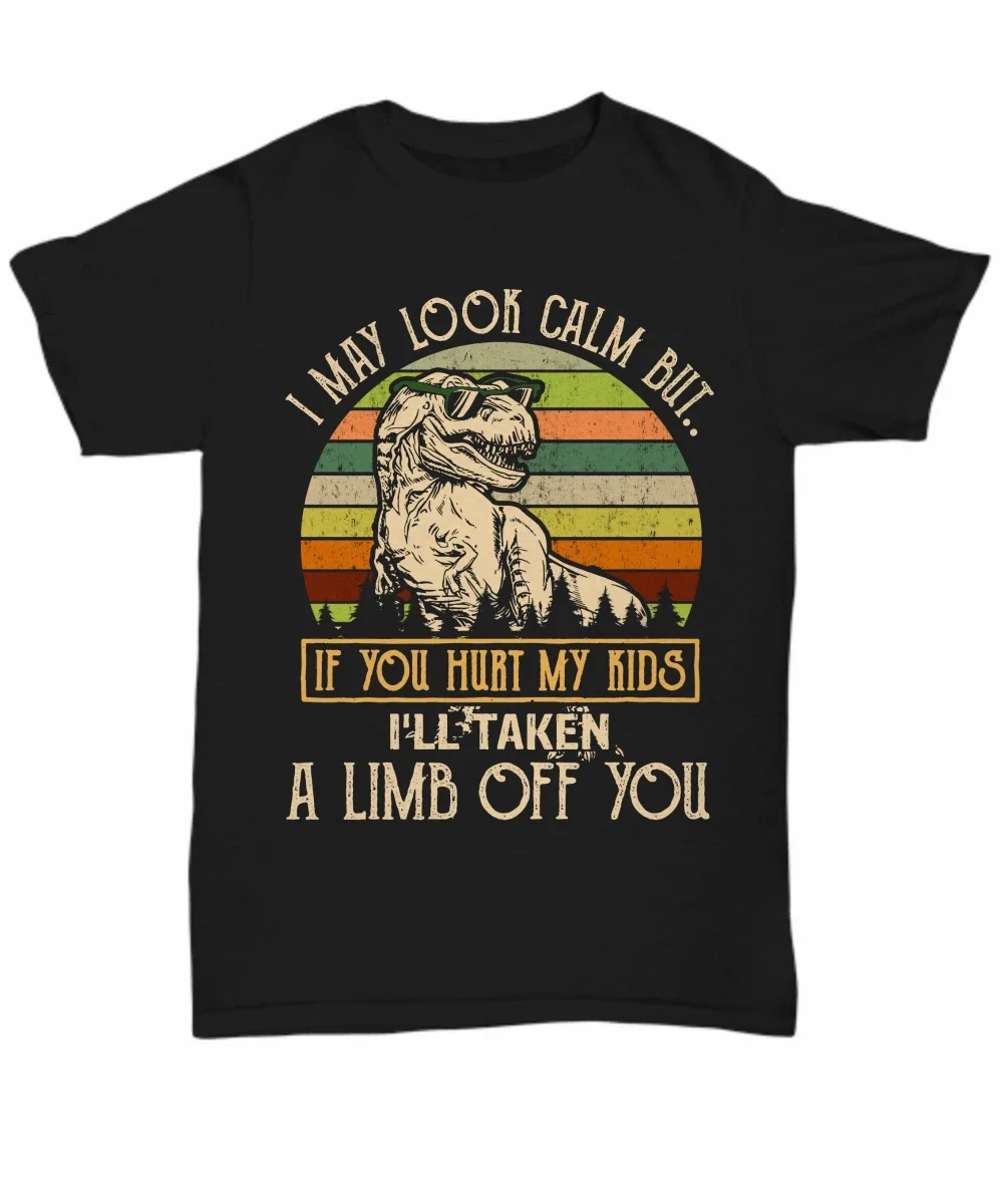 Funny T-Rex Dad Dinosaur Daddy Papa Father's Day Gift T-Shirt New 100% Cotton O-Neck Short Sleeve Casual Mens T-shirt Size S-3XL
