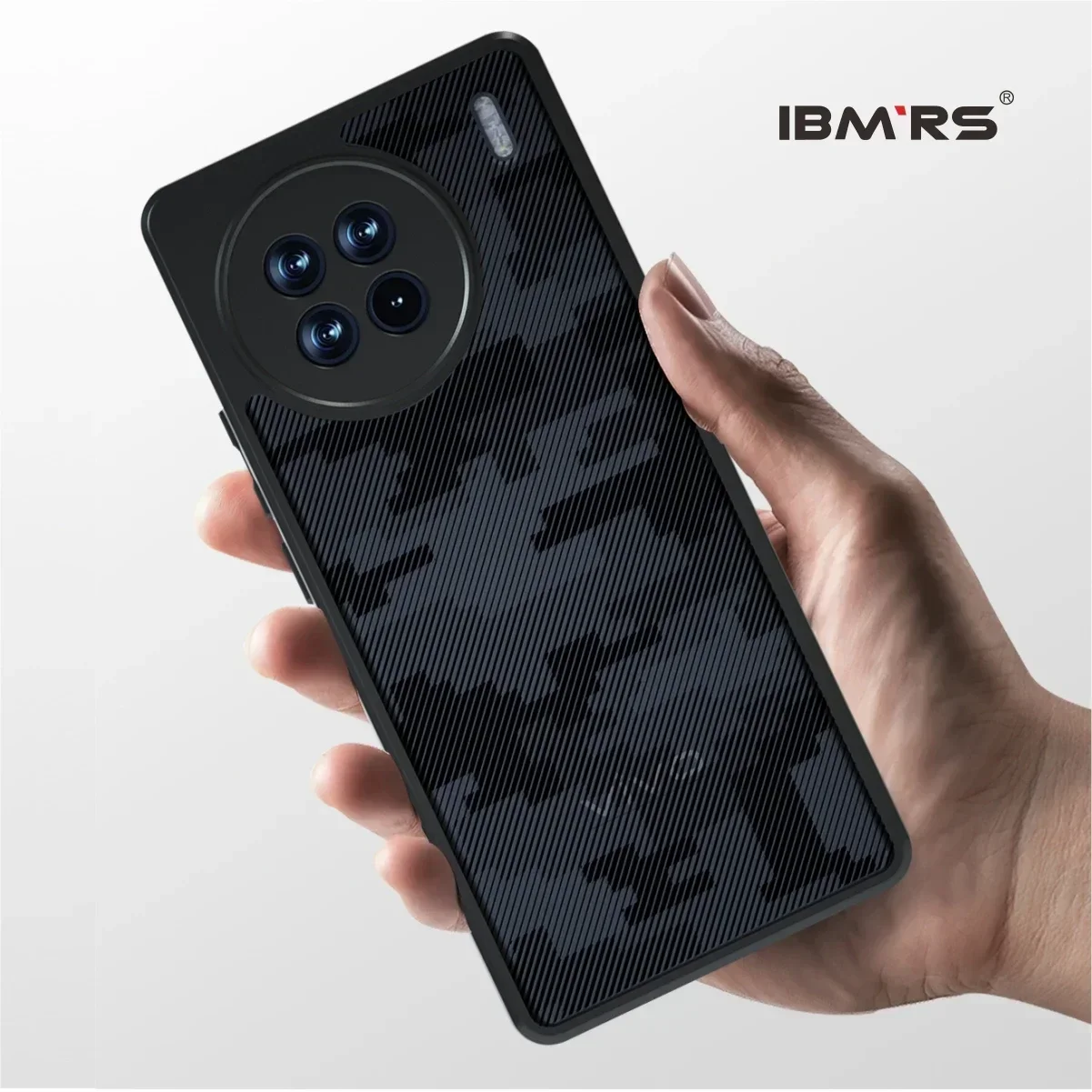 

IBMRS for Black Camo Vivo X90 Pro+/Pro Plus Case - Raised Camera/Screen Edges, Anti-Scratch & Shockproof