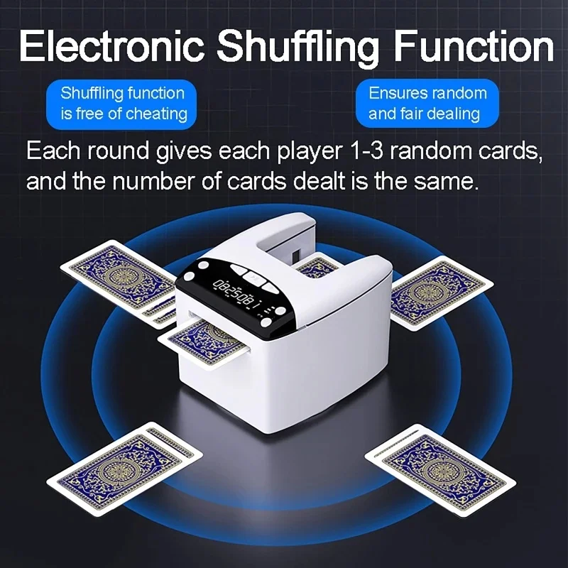 4000mAh Adjustable Rechargeable Automatic Card Dealer Machine Playing Card Dispenser Party Games Poker Device Speed and Distance