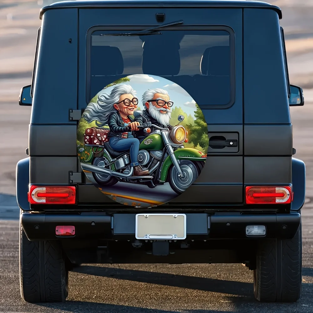 1pc, Tire Covers Grandparents On Motorcycle Versatile 100% Polyester,Without Electricity Birthday Gifts Perfect For Camping Tir