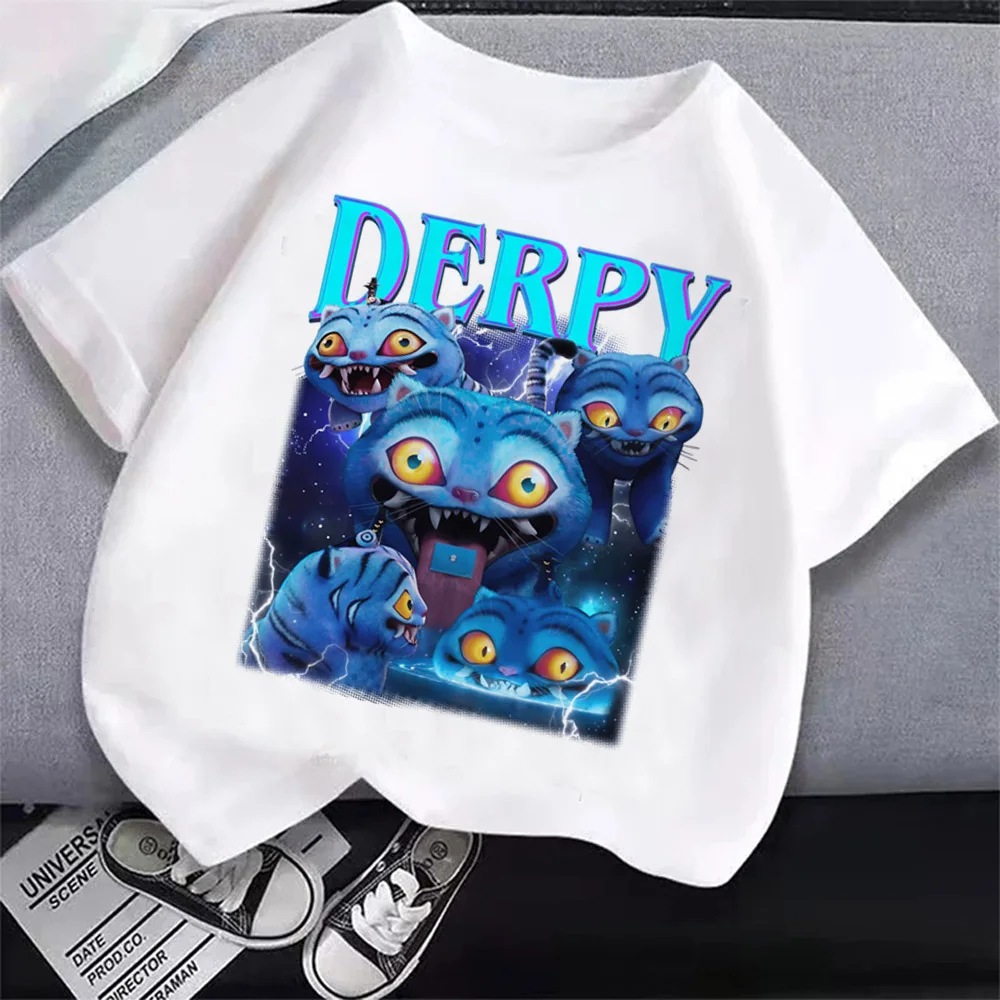 KPop شيطان الصيادين تي شيرت الاطفال الكرتون أنيمي ميمي طباعة الملابس جولة الرقبة الأساسية الأولاد قمم عارضة القمصان #4