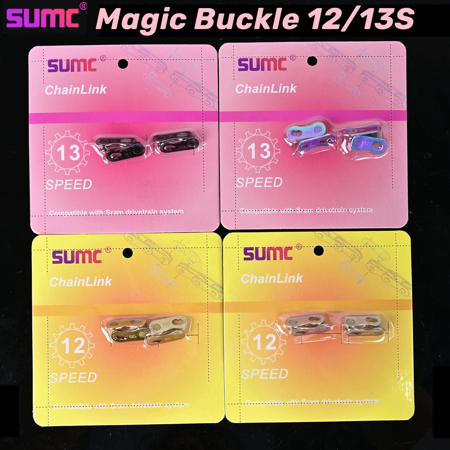 SUMC Fahrradkette Master Link (Magische Schnalle) für 12 13 Gänge, Quick Link für SUMC Halbmondketten – Detail 2