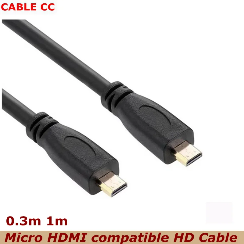 0.3m 1m Micro HDMI-compatible To Micro HDMI-compatible With Public To Public HD Video Cable D Type Mobile Phone Flat Camera