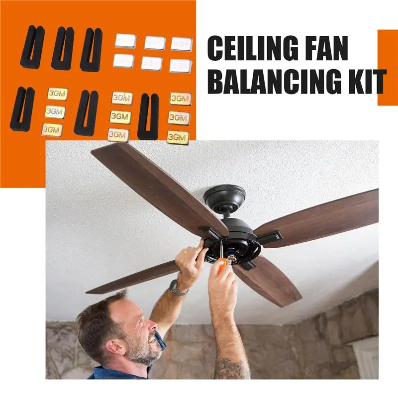 6 Sets Of Ceiling Fan Blade Balancing Kit Fan Weight Balancing Kit Include Self-Adhesive Metal 5G Weight And 3G Weight-New