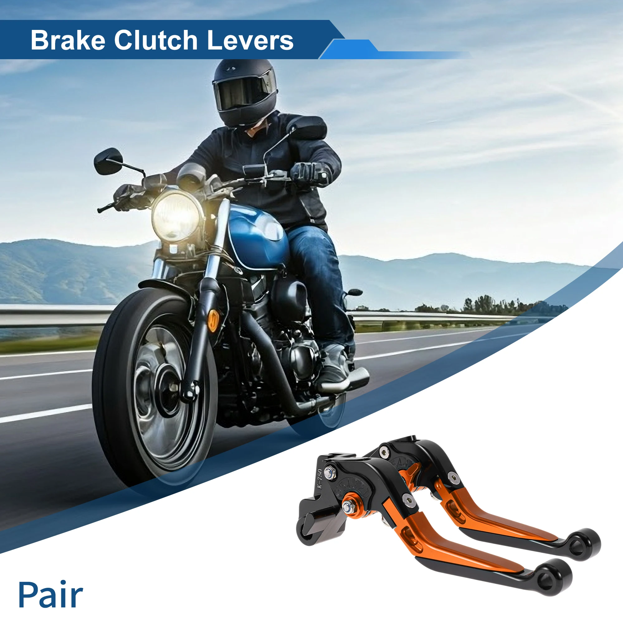 

Motoforti Adjustable Short Long Brake Clutch Levers for Kawasaki NINJA650R Black Orange