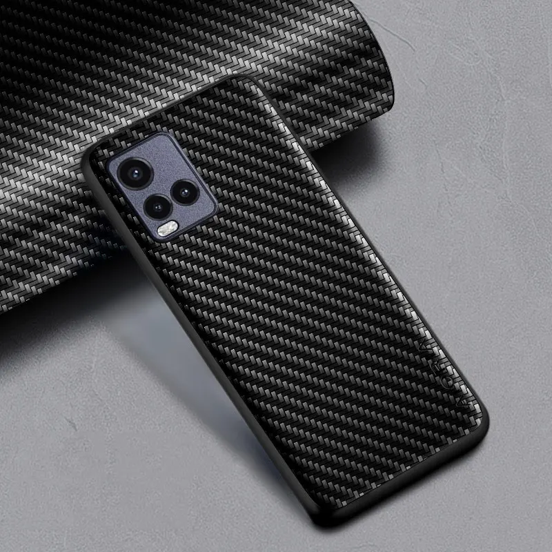 Carbon Fibre texture Case for Vivo Y33S Y21S Y21 Y33T Fashion Design Soft Back Cover Coque for Vivo V21E V21 V23E V23 Case