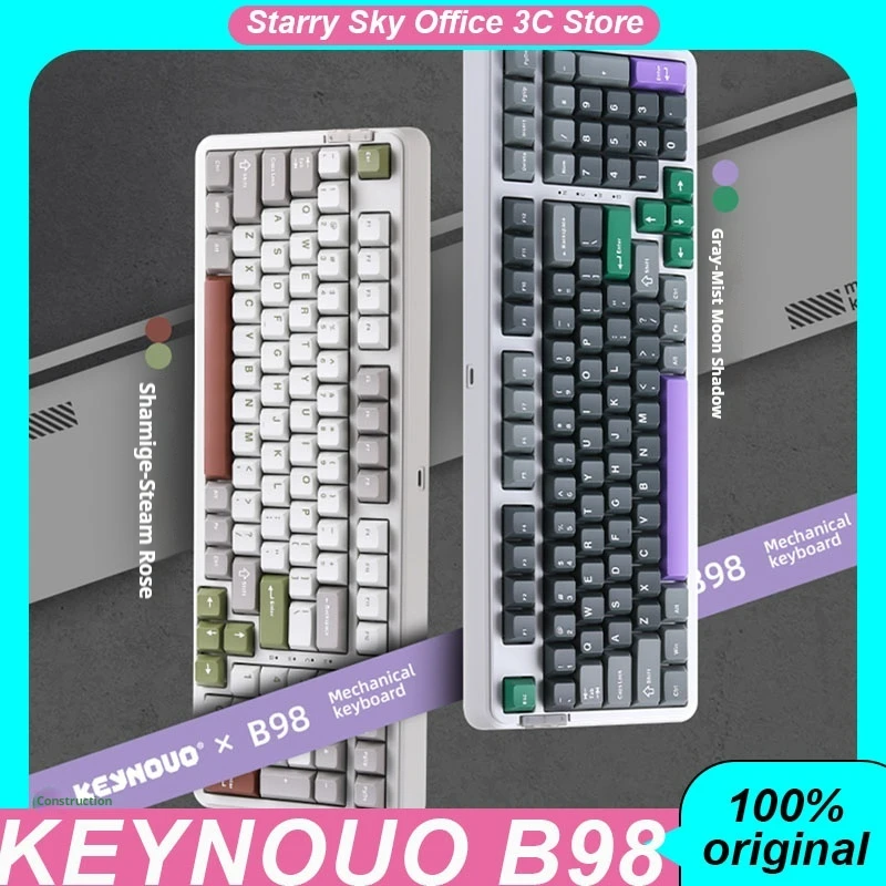 Keynouo B98 Mechanical Keyboard Wireless Three Mode Ergonomics Hot Plug Rgb Customization Gaming Keyboard Laptop Accessories