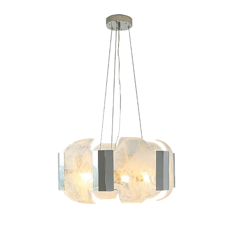 2026 New 1227 Italy Clear White Cloud Class Pendant Light Textured Home-applicant Elegant Led Dimmable Lamp For Living Room