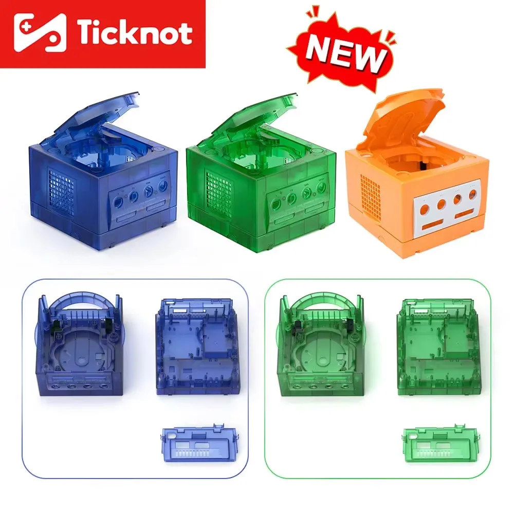 TicKnot новейший прозрачный сменный чехол Drank Geen & Blue для Nintendo Gamecube, защитный чехол для игровой консоли NGC