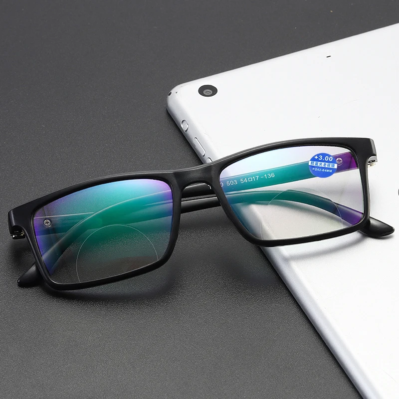 Retro progressive multifokale Lesebrille Frauen großen Rahmen Anti blaue Strahlen Augenschutz presbyopische Brille 1,0 bis 4,0