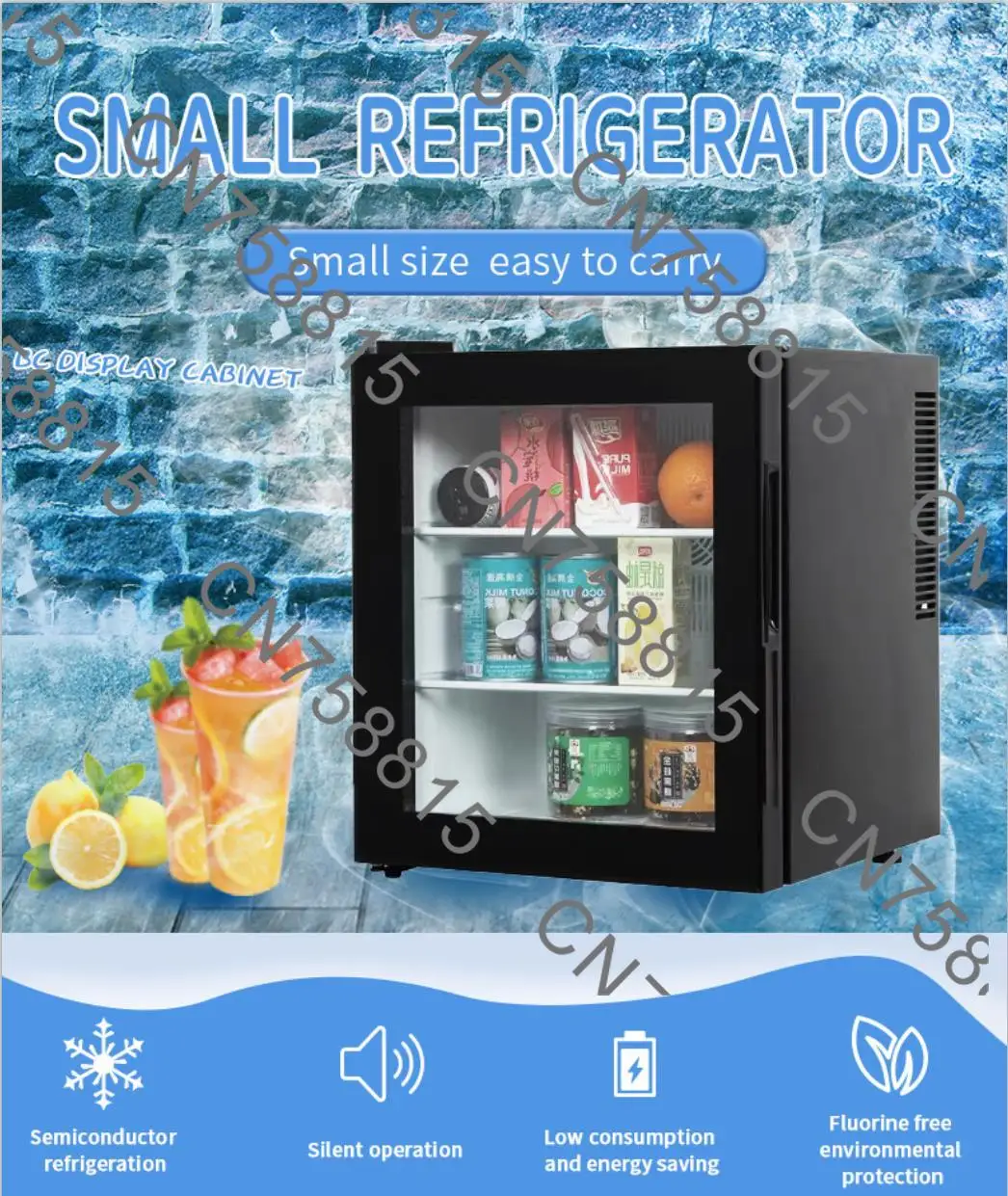 

Best Quality 30L Glass Door Air Cooled Portable Noiseless Small Refrigerator Portable Mini Bar Bedroom Refrigerator