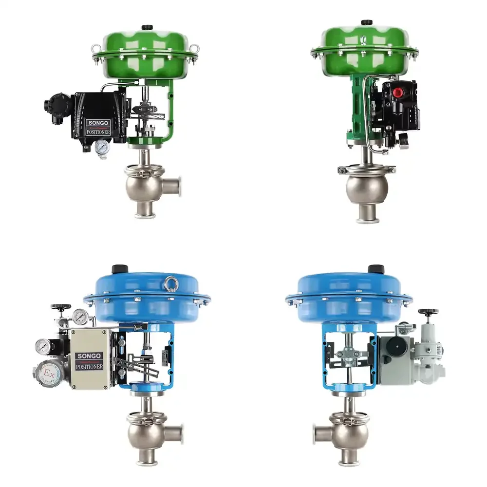 

Pneumatic Sanitary Angle Control Valve PN32 Ss316 Single Seated Diaphragm Control Flange Globe Valve with 4-20ma Positioner