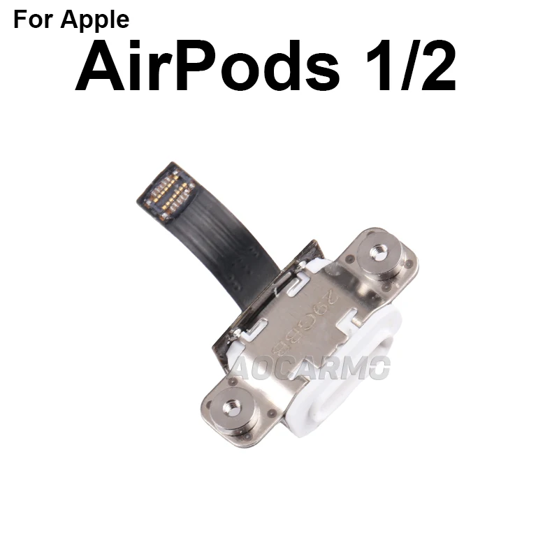 Aocarmo For Apple AirPods 1 2 3 Pro A2190 Earphone Battery Compartment Charging Port Charger Dock Lightning Interface Connector