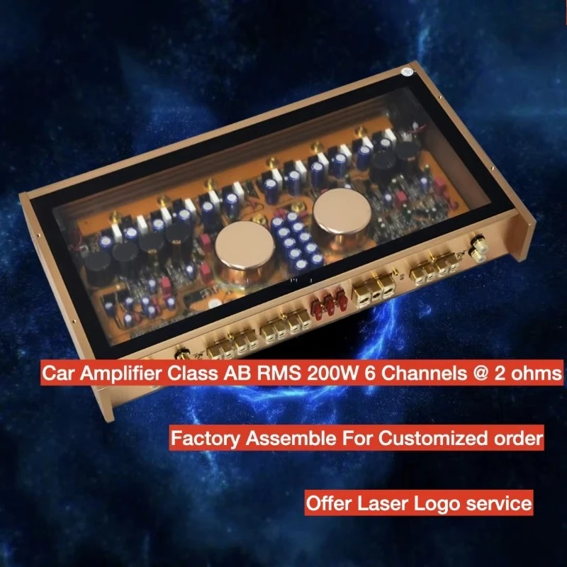 Sound Quality Car Stereo Amplifier 6 Channels RMS 200W 2 Ohm  6 CH Peak 8000W Full Range Car Amplifier Class AB