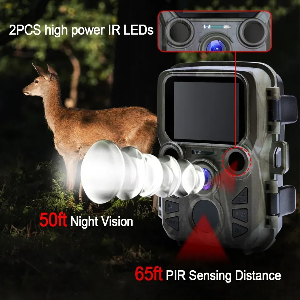 Imagem -03 - Câmera Selvagem ao ar Livre Mini301 com ir Led Range Ip65 Impermeável Hunting Trail Câmera Visão Noturna de 20mp Ip65