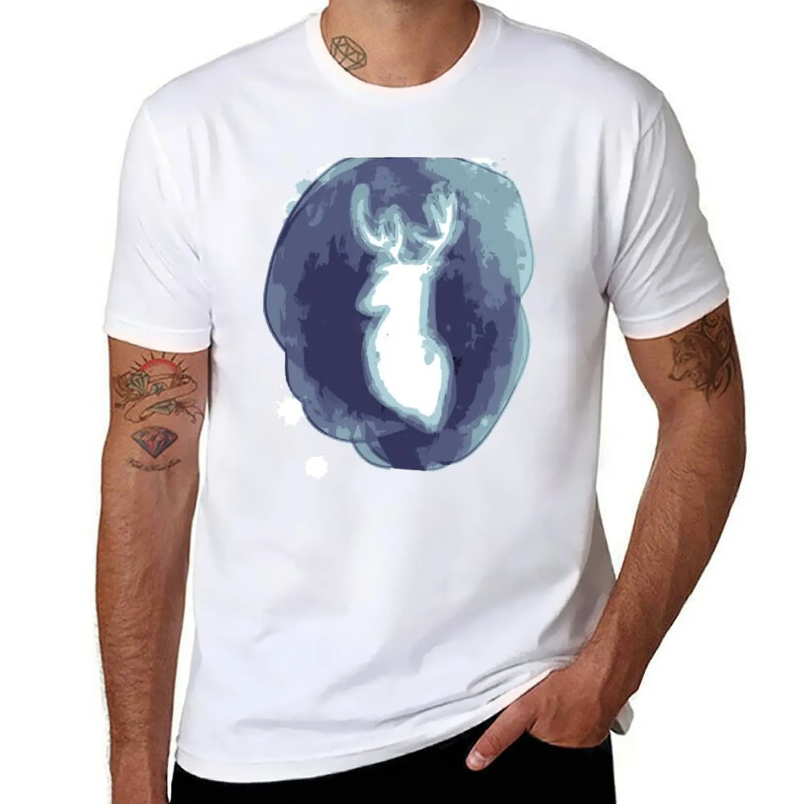 

Expecto Patronum! Minimalist Deer Patronus Art by Eyesasdaggers T-Shirt t shirt man luxury t shirt personalised T-Shirt