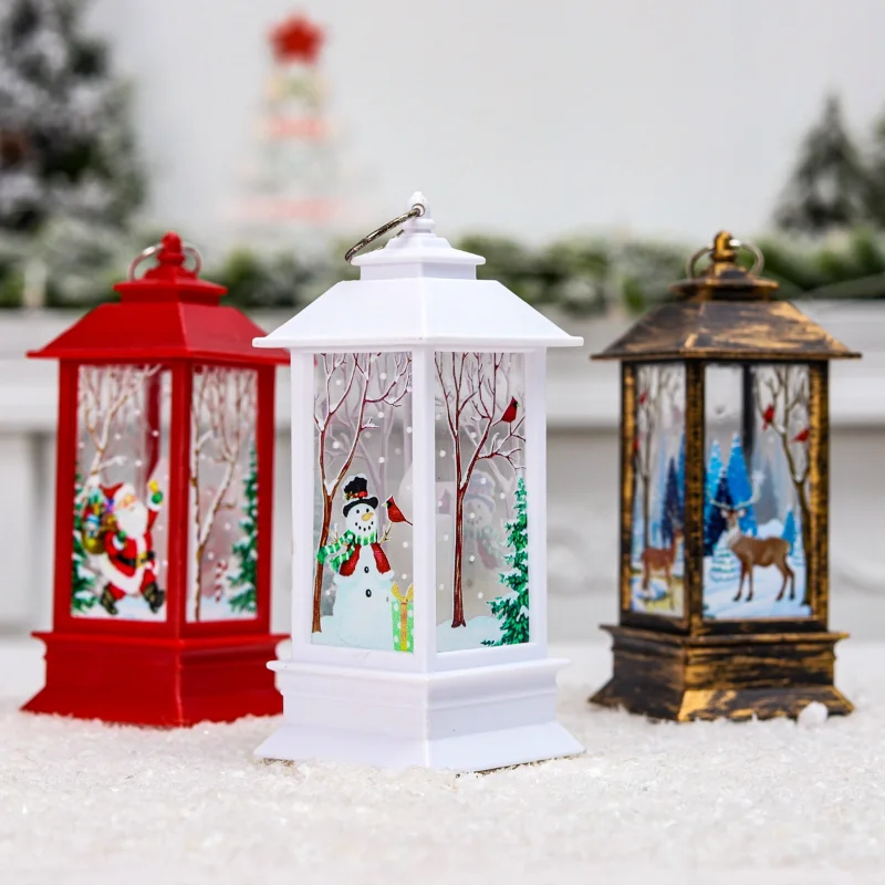 Christmas Lantern Light LED Night Lights Christmas Tree Decor Xmas Atmosphere Ornaments Table Lamp Battery Powered Navidad Gift