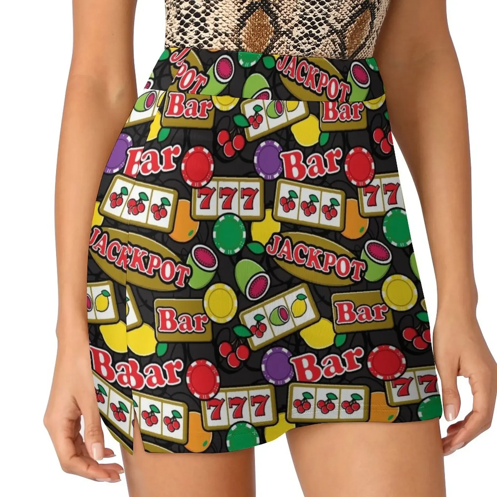 

Casino Jackpot Lucky Slot Machine Fruit Slots Pattern Mini Skirt clothes for woman women's golf wear summer