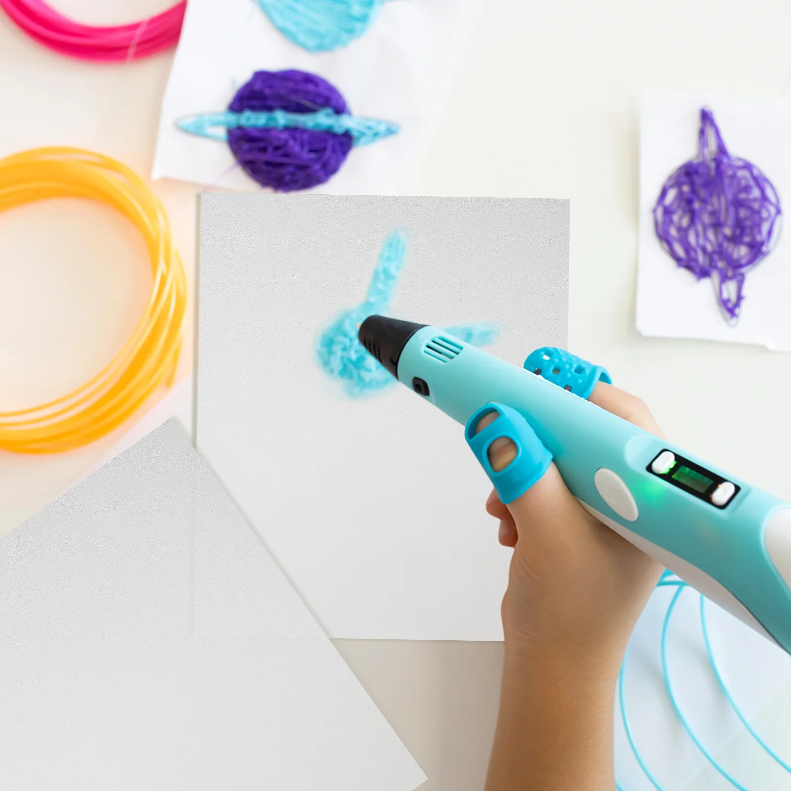 5 Pezzi Accessori per Penna 3D Fogli in PVC Lavabili e Riutilizzabili per Macchina da Taglio e Creazioni Fai-da-Te