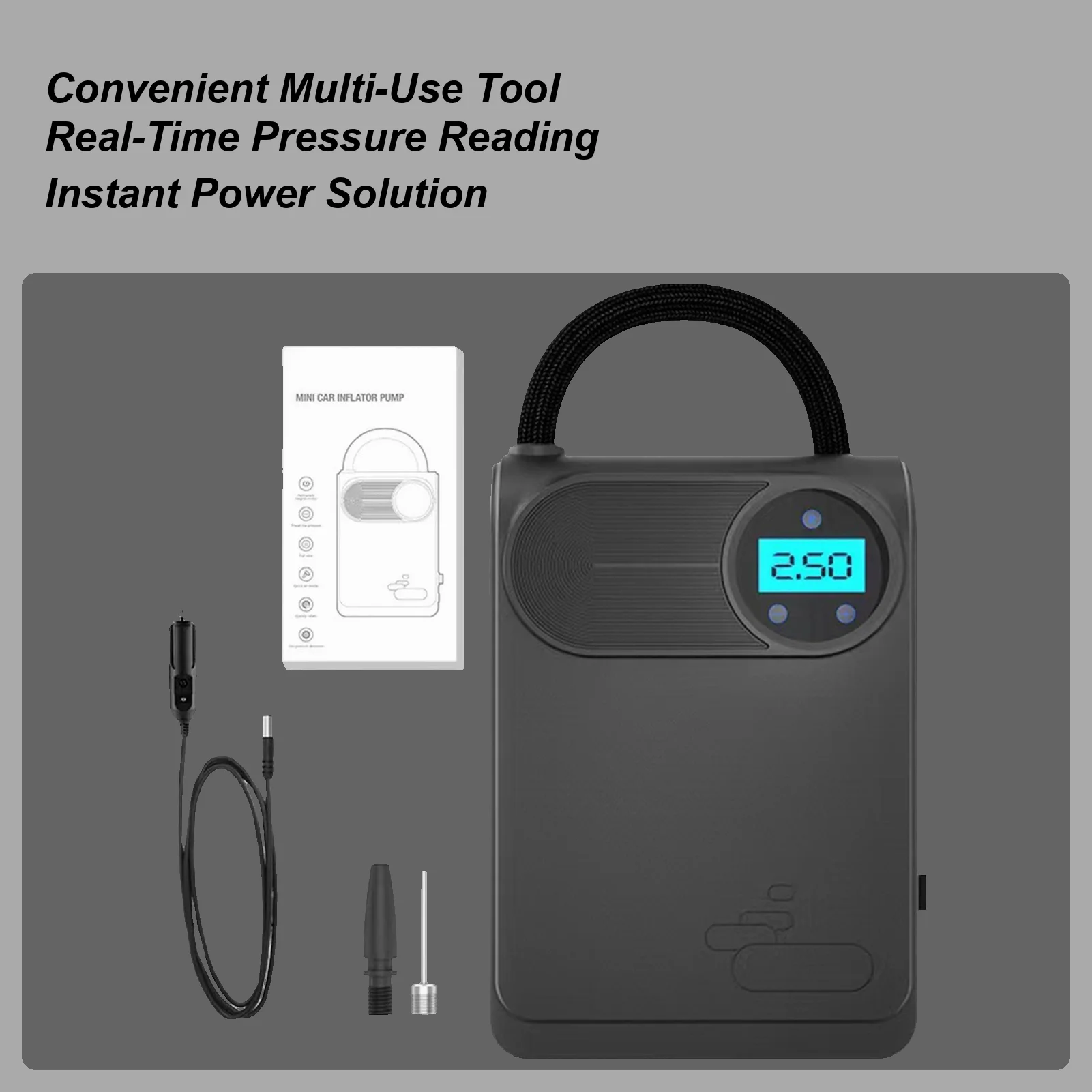 

Portable Tire Inflator Portable Auto Shut Off Automotive Inflation Tool Air Pump For Auto For Motorcycles Bikes Bicycle