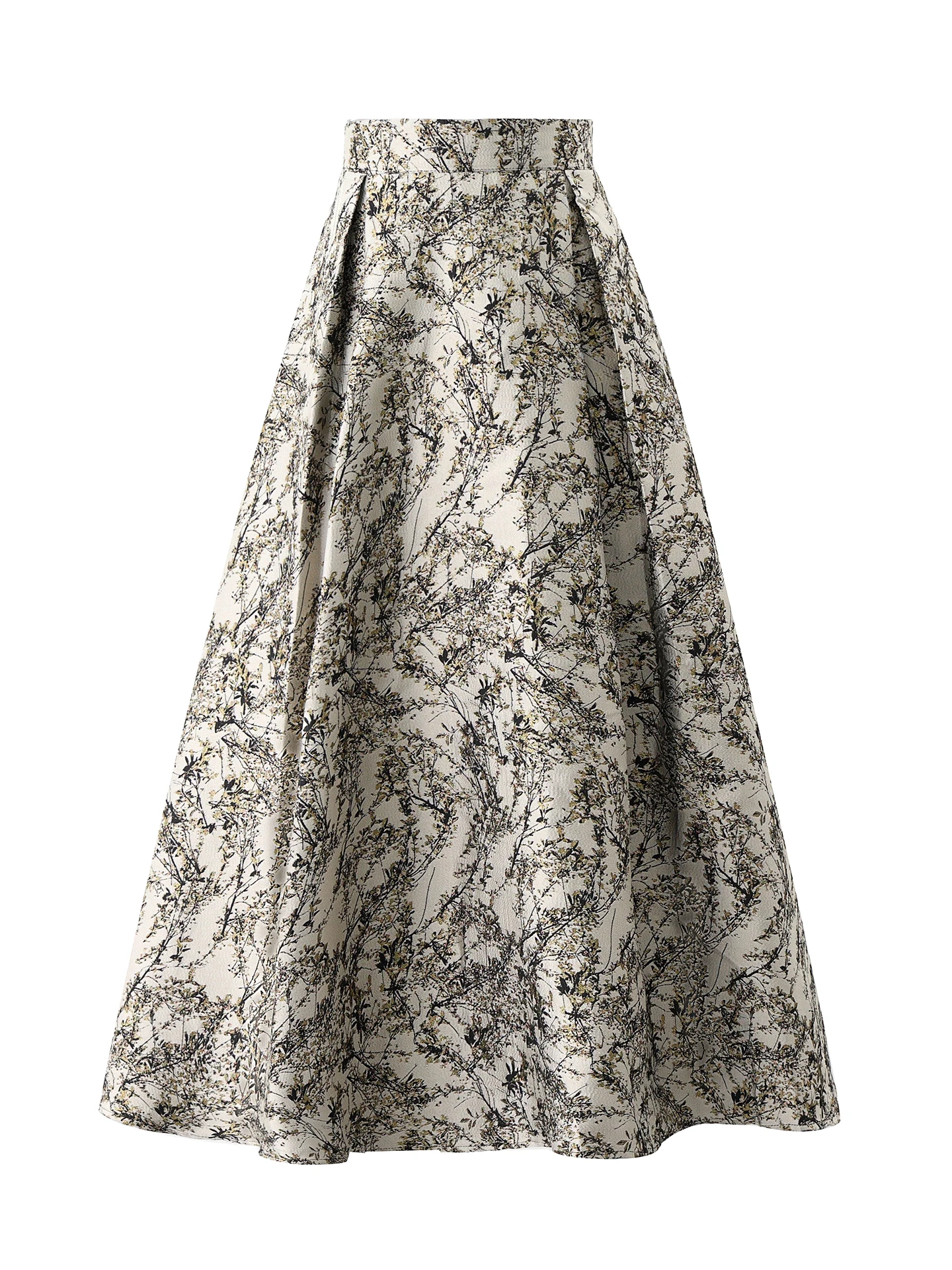 Nowa damska spódnica na wiosnę i jesień, modna, do pracy, haftowana, rozkloszowana, z wysokim stanem i bufiastymi nogawkami.