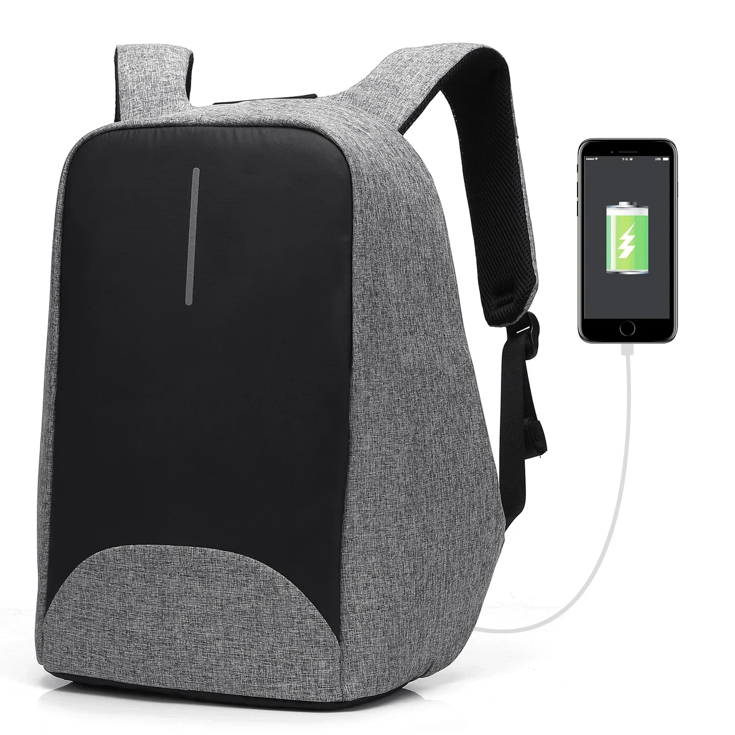 Anti-theft Backpack with USB Charging Port, Water-resistant Travel and Laptop Backpack for Men and Women