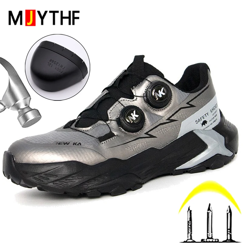 

Double rotating button Work Safety Shoes Men Steel Toe Cap Work Sneakers Puncture-Proof Protection Shoes Security Boots Non-slip