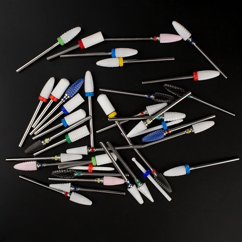 Juego de brocas de cerámica profesionales para uñas, 5 uds., para quitar esmalte de uñas en Gel, accesorios para máquinas de pedicura, herramienta artística para uñas, adecuada