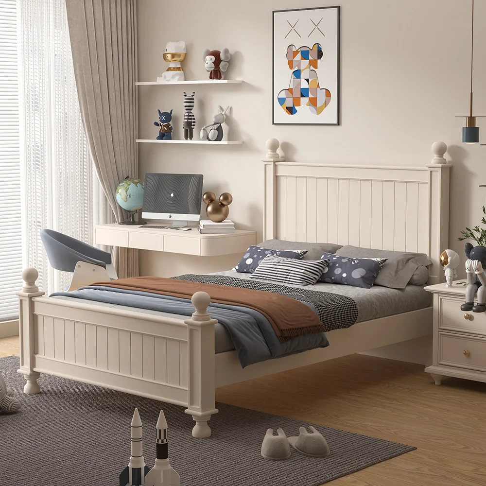 

Children's furniture bed boy some cream solid wood child bed girl bedroom princess bed girl's cot