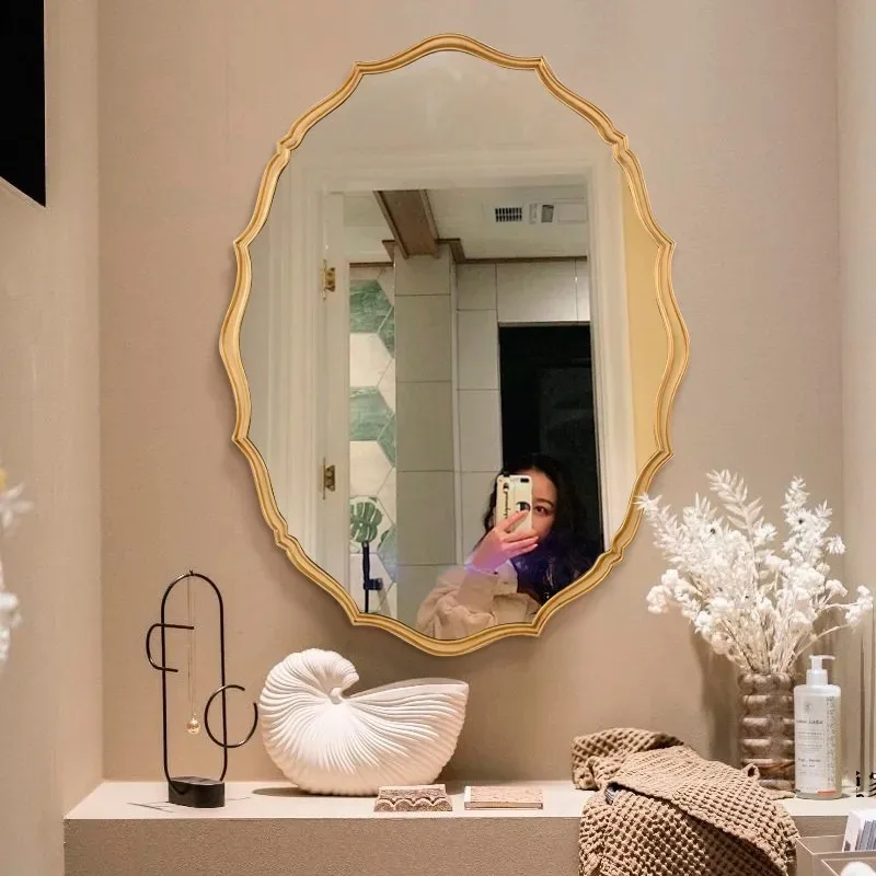 Infinity Mirror Bedroom Luxury Creative Makeup Oval Irregular Design Bathroom Mirror Living Room Wandstickers Home Decorations