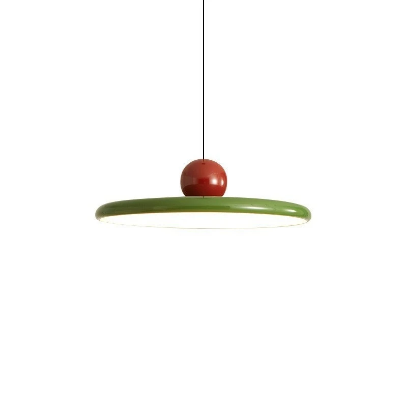 

Nordic retro green flying saucer light light luxury restaurant horn disc light straw hat chandelier