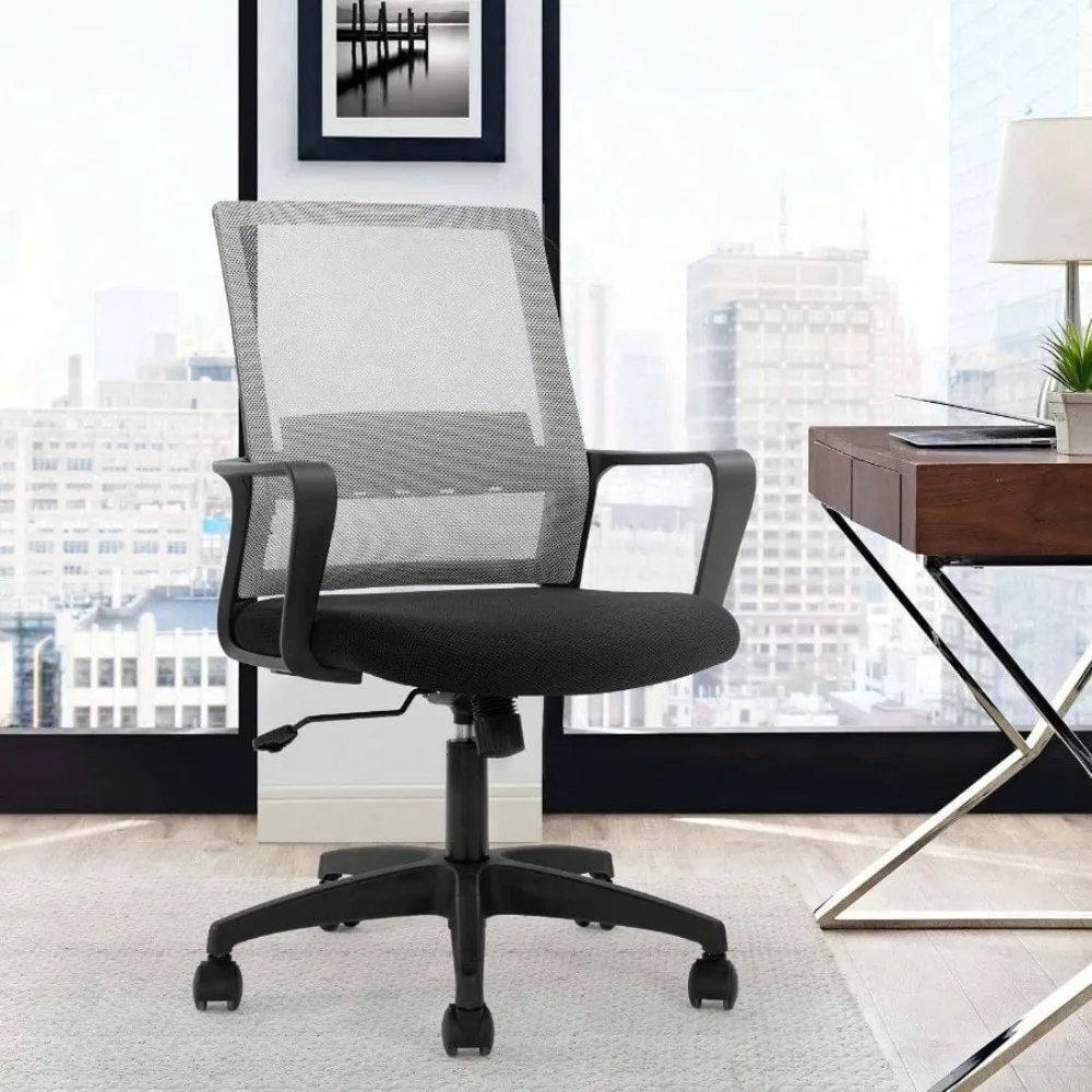 

Ergonomic Desk Chair Mid - Back Mesh Computer Chair Lumbar Support Comfortable Executive Adjustable Rolling Swivel Task Chair