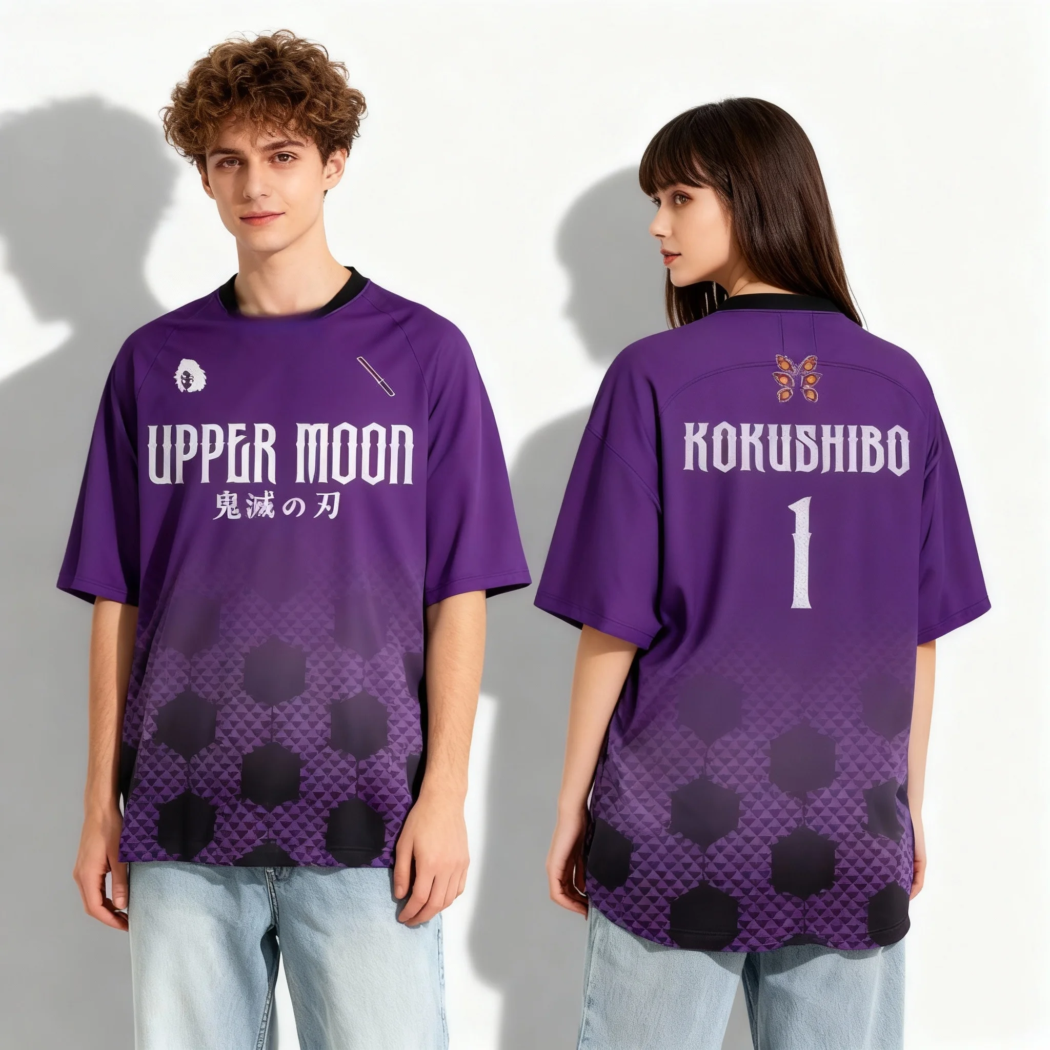 Bandai Demon Slayer Series Jersey Sweet and Cool American Street Summer T-shirt Oversized Men's and Women's Adult Top New Style