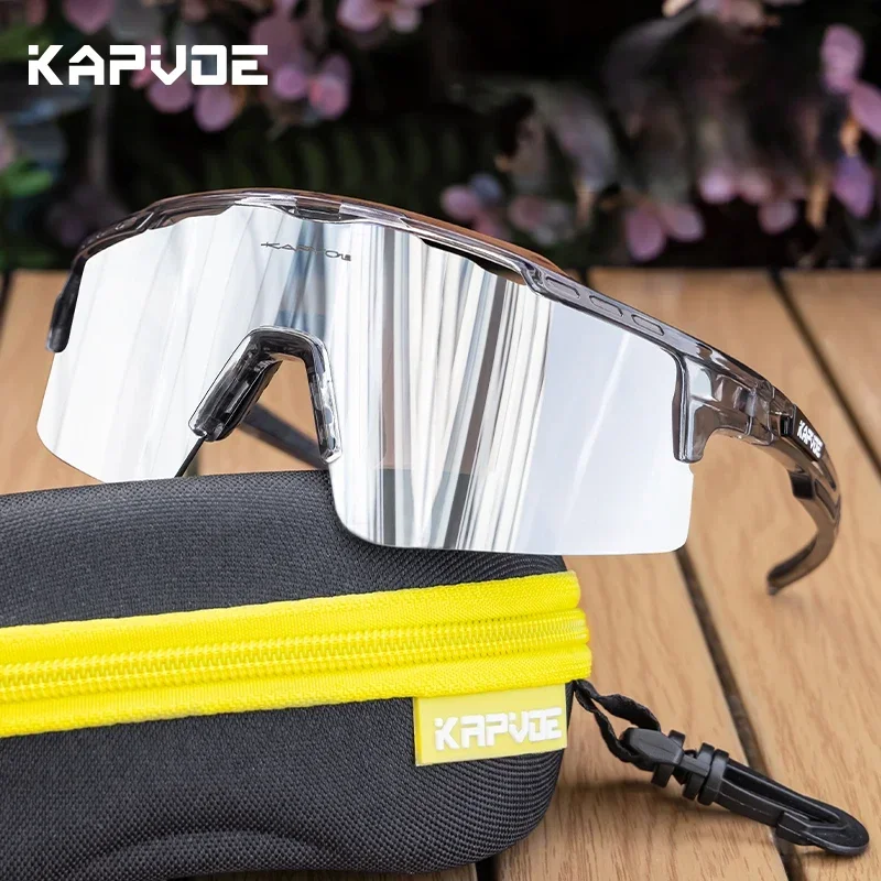 

Kapvoe Photochromic Cycling Glasses MTB Riding Skating Sunglasses UV400 Polarized Fishing Goggles Man Woman Bike Bicycle Eyewear