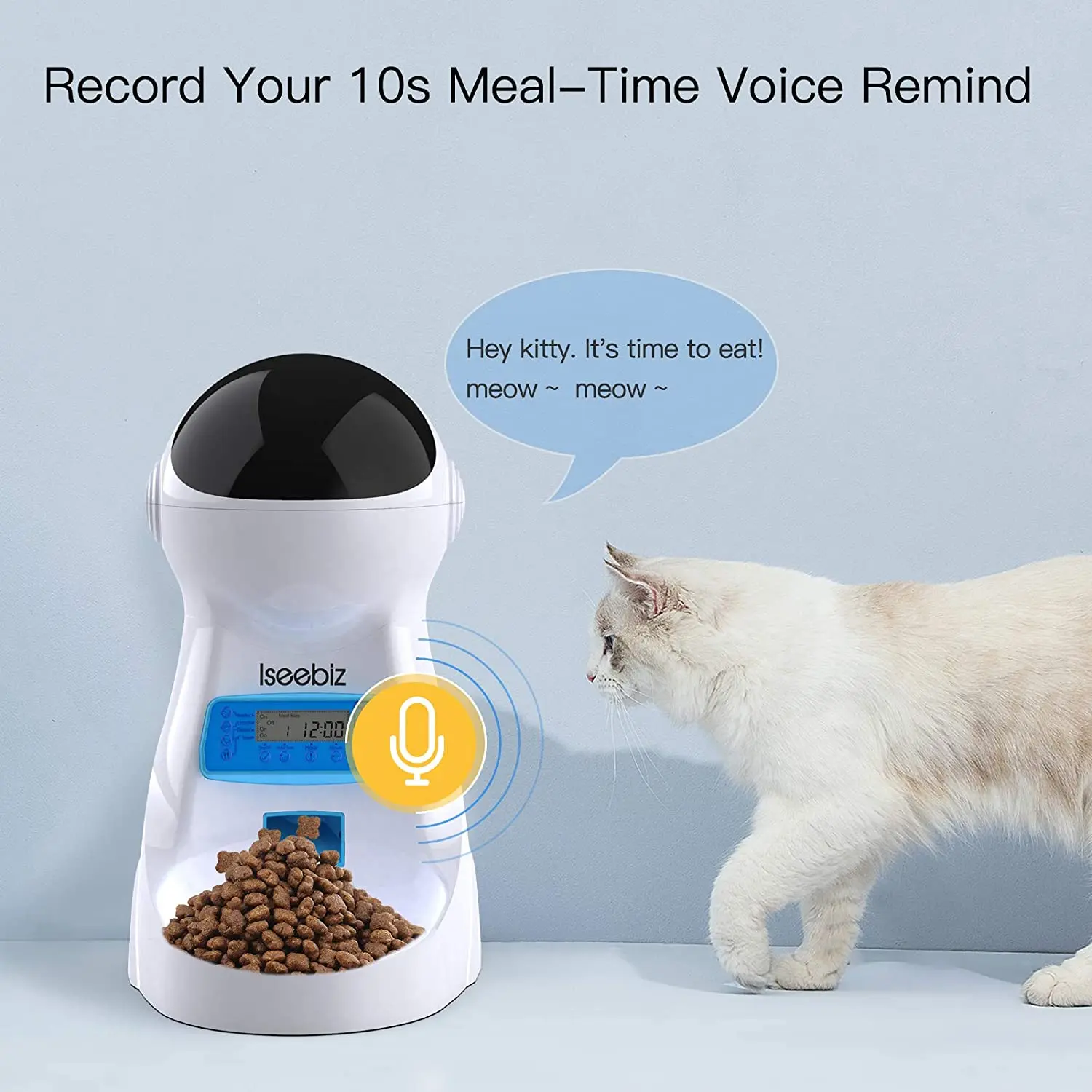 Iseebiz 3L Automatic Pet Feeder Smart Food Dispenser For Cats Dogs Timer  Bowl Auto Dog Cat Pet Feeding Supplies Voice Record