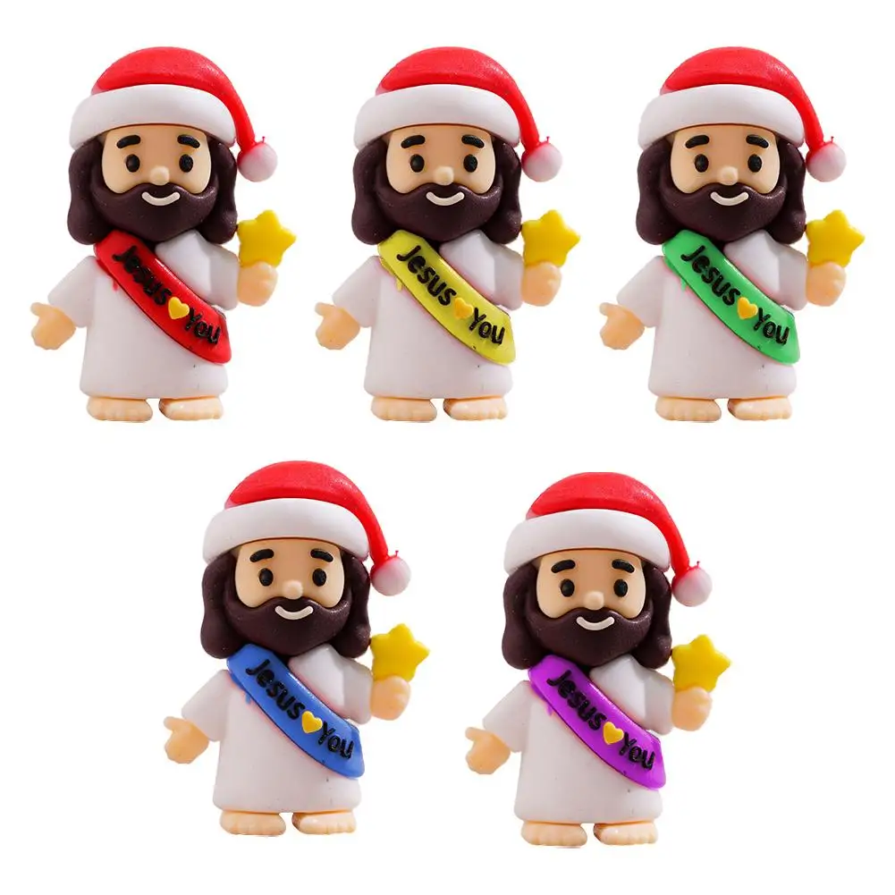 50 قطعة شخصيات يسوع الصغيرة يسوع يحبك ألعاب الجيب المطاطية شخصيات صغيرة لإخفاء والسعي حفلة دينية لمدرسة الأحد #6