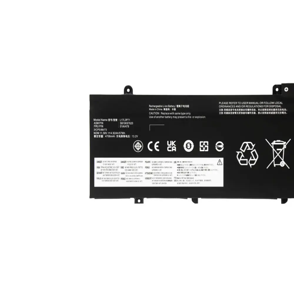 New L17L3P71 Laptop Battery For Lenovo ThinkPad T480S Series Notebook 01AV478 SB10K97620 01AV479 01AV480 L17M3P71 L17S3P71