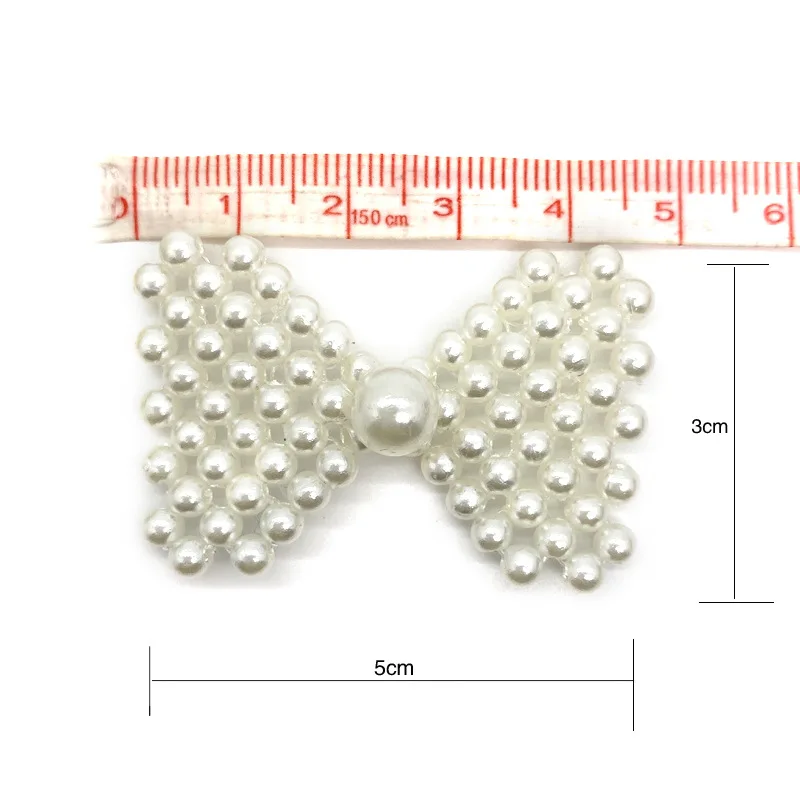Handmade Beaded Flat Bow Kids Hair Clip Brooch Shoe Phone Case Craft Decoration Sewing Findings