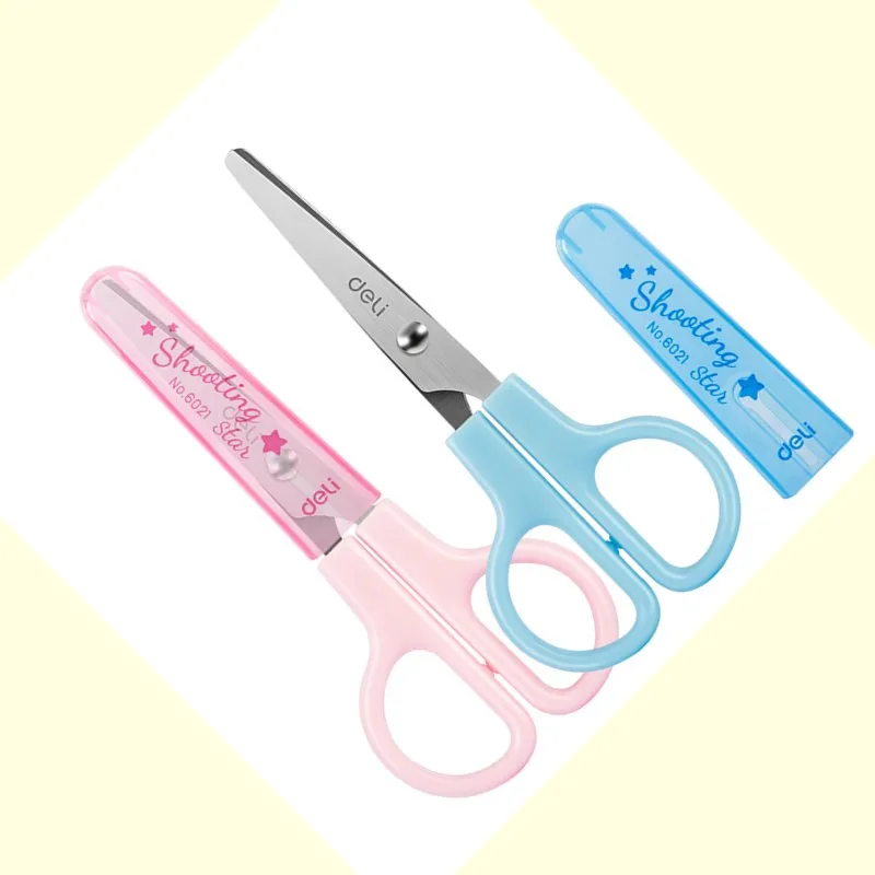 

Deli Stainless Steel Safety Mini Scissors Home Tailor Portable Small Shears School Office Stationery Child Paper Cutter Tool